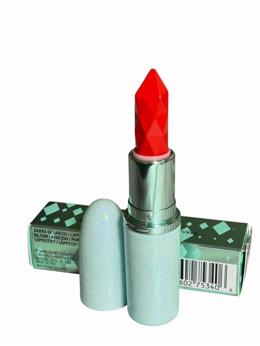 MAC Holiday Lipstick in UNEXPECTED RED -Gemstone Lipstick - Vibrant Red BNIB - Picture 3 of 16